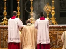 Pope Francis leads Eucharistic Adoration at St. Peter's Basilica, June 2, 2013. 