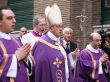 Pope Francis leads the Ash Wednesday procession on Rome's Aventine Hill, March 5, 2014. 