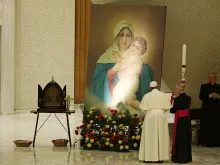 Pope Francis at an Oct. 25, 2014 audience with Schoenstatt movement. 