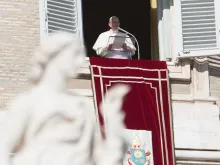 Pope Francis leads pilgrims in praying the Angelus Jan. 6, 2018. 