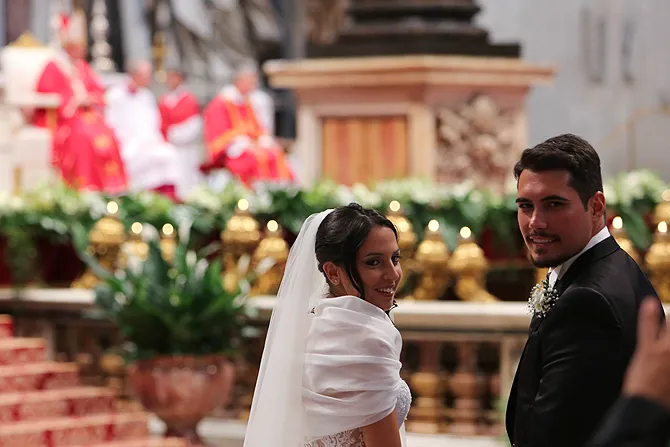 Pope Francis married 20 couples in St Peters Basilica on Sept 14 2014 Credit Lauren Cater CNA 3 CNA 9 15 14