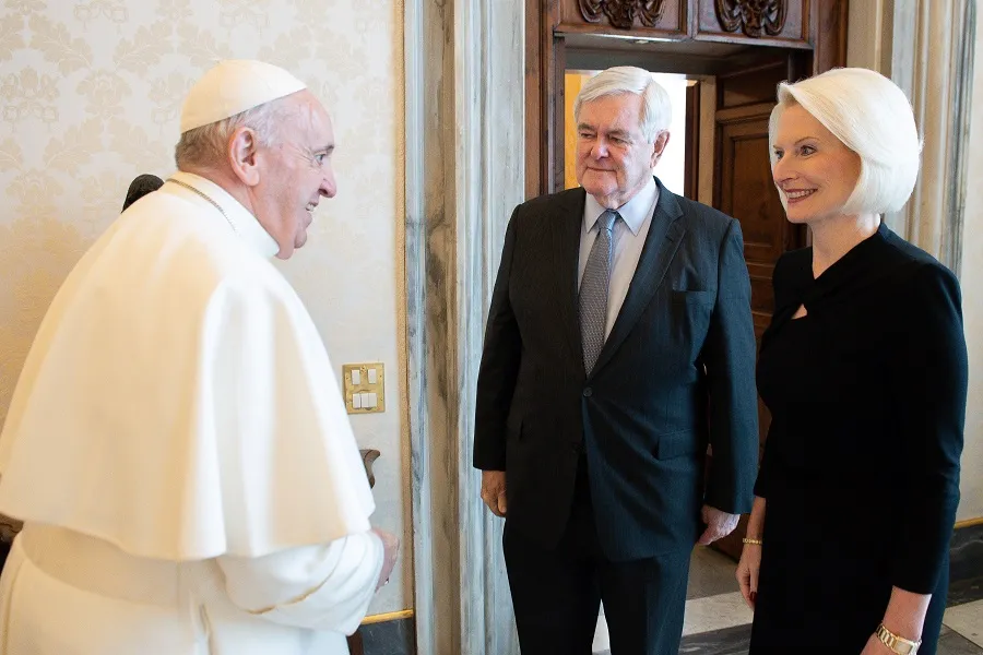 Pope Francis meets Ambassador Callista Gingrich and Newt Gingrich at the Vatican Jan. 15, 2021. Credit: Vatican Media.?w=200&h=150