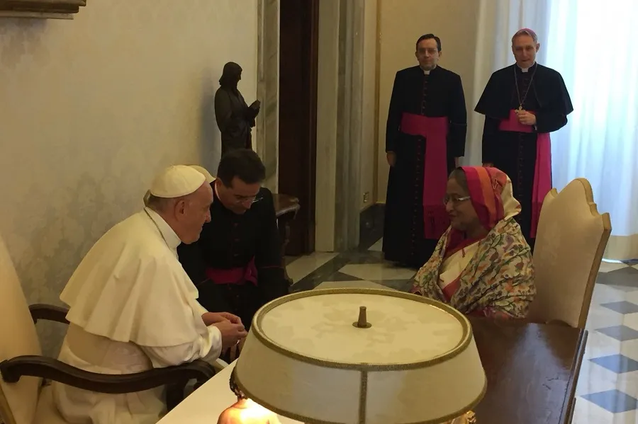 Pope Francis meets Bangladesh Prime Minister Ms. Sheikh Hasina at the Vatican Feb. 12, 2018. ?w=200&h=150