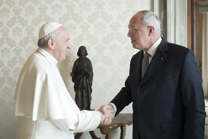 Pope Francis meets Carl Anderson Supreme Knight of Knights of Columbus Feb 16 2017 Credit Vatican News