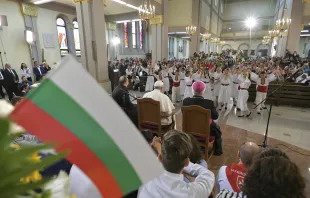 Pope Francis meets Catholics in Bulgaria May 6, 2019.   Vatican Media.