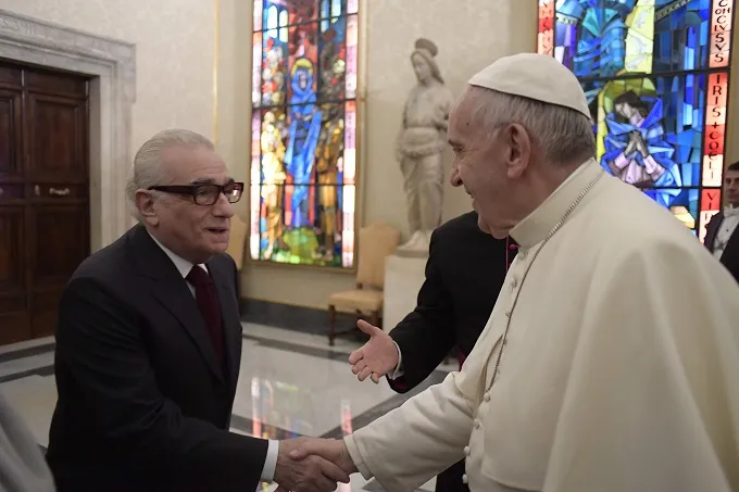 Pope Francis meets director Martin Scorsese in the Vatican Nov. 30, 2016. ?w=200&h=150