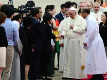 Pope Francis arrives in Seoul, South Korea August 14, 2014. 