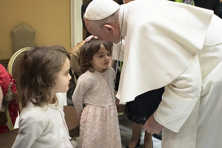 Pope Francis meets victims of the Dhaka Cafe attack in Vatican City, Feb. 22, 2017. ?w=200&h=150
