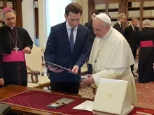 Pope Francis meets with Austrian Chancellor Sebastian Kurz March 5, 2018. 