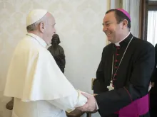 Pope Francis meets with Bishop Gustavo Zanchetta. 
