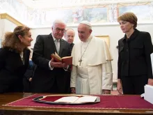 Pope Francis meets with German President Frank-Walter Steinmeier Oct. 9, 2017. 