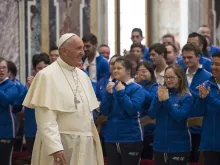 Pope Francis meets with Italian special Olympians on June 19, 2015 in Vatican City. 