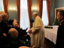 Pope Francis meets with Jesuits in Dublin, Aug. 25, 2018. 