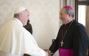 Pope Francis and Archbishop Ivan Jurkovic at Vatican City, Nov. 13, 2015.   Vatican Media