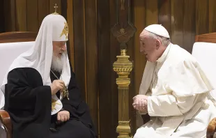Pope Francis meets with Patriarch Kirill in Havana, Cuba on Feb. 12, 2016. L'Osservatore Romano.
