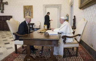 Pope Francis meets with President Donald Trump in the Apostolic Palace May 24, 2017.   L'Osservatore Romano.