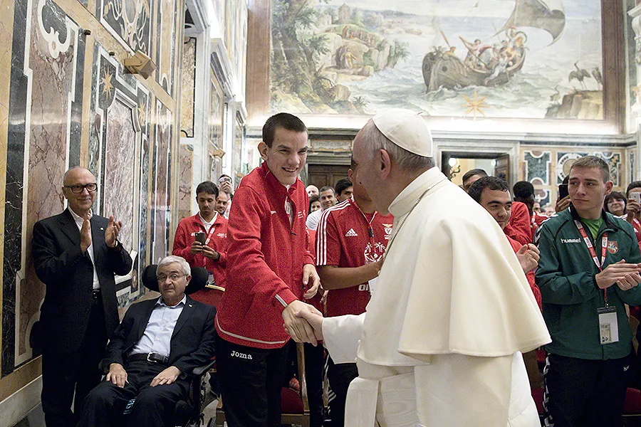 Pope Francis meets with Special Olympics athletes at the Vatican, Oct. 13, 2017. ?w=200&h=150
