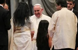 Pope Francis meets with Sri Lankan pilgrims at the Vatican on Feb. 8, 2014. ?w=200&h=150