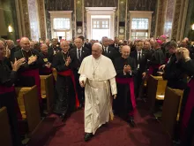 Pope Francis meets with the United States bishops at St. Matthew's Cathedral in Washington, D.C., Sept. 23, 2015. 