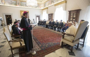 Pope Francis meets with members of the Korean Council of Religious Leaders at the Vatican Sept. 2, 2017.   L'Osservatore Romano.