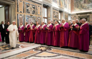 Pope Francis meets with members of the Roman Rota.    Vatican Media