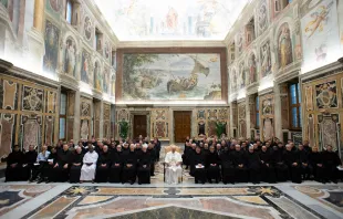 Pope Francis meets with participants in the general chapter of the Brothers Hospitallers of Saint John of God in the Vatican's Clementine Hall, Feb. 1, 2019.   Vatican Media.