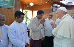 Pope Francis meets with religious leaders in Burma Nov. 28, 2017.   L'Osservatore Romano.