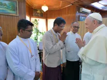 Pope Francis meets with religious leaders in Burma Nov. 28, 2017. 