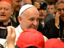 Pope Francis meets with students in Paul VI audience hall on May 31, 2014. 