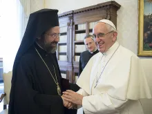 Pope Francis meets with the Delegation of the Ecumenical Patriarchate of Constantinople in Vatican City on June 27, 2017. 