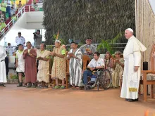 Pope Francis meets with the Peoples of the Amazon in Puerto Maldonado on January 19, 2018. 