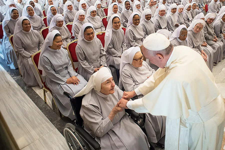 Pope Francis meets with the Sisters of Mercy in Vatican City, Sept. 24, 2016. ?w=200&h=150