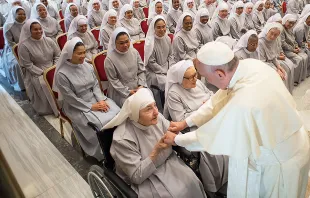 Pope Francis meets with the Sisters of Mercy in Vatican City, Sept. 24, 2016.   L'Osservatore Romano.