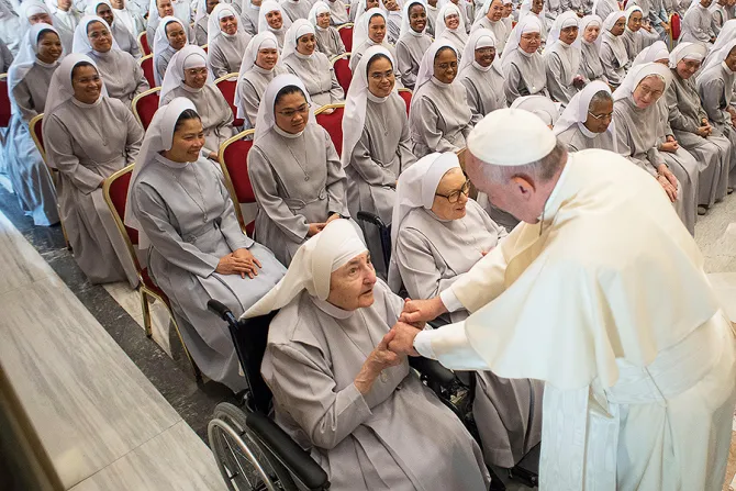 Pope Francis meets with the Sisters of Mercy in Vatican City Sept 24 2016 Credit LOsservatore Romano CNA