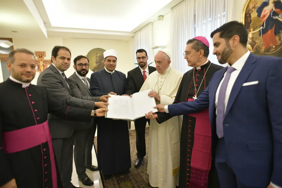 Pope Francis meets with the Superior Committee for achieving the objectives contained in the Document on Human Fraternity at the Vatican, Sept. 11, 2019. ?w=200&h=150