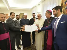 Pope Francis meets with the Superior Committee for achieving the objectives contained in the Document on Human Fraternity at the Vatican, Sept. 11, 2019. 