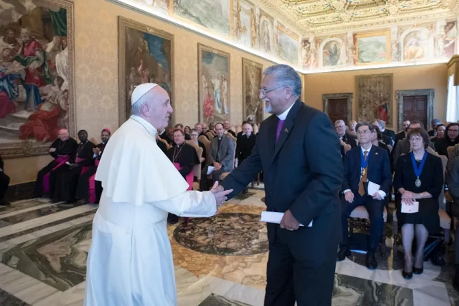 Pope Francis meets with the World Methodist Council Oct 19 2017 Credit LOsservatore Romano CNA