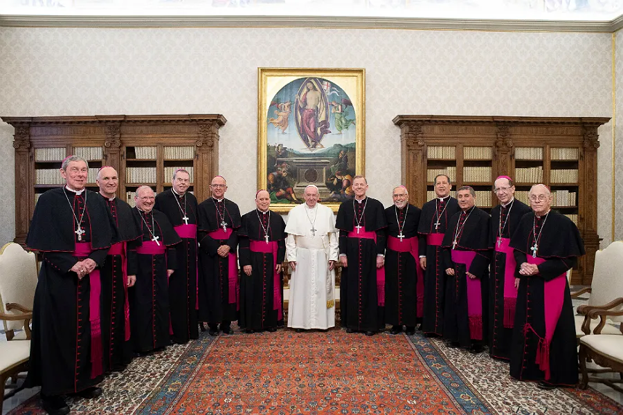 Pope Francis meets with bishops of the USCCB's Region XIII at the Vatican, Feb. 10, 2020. ?w=200&h=150