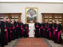 Pope Francis meets with bishops of the USCCB's Region XIII at the Vatican, Feb. 10, 2020. 