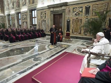 Pope Francis meets with the new bishops of the year in Vatican City, Sept. 14, 2017. 