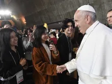 Pope Francis meets with youth in Japan Nov. 25, 2019. 