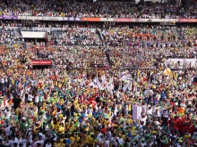 Pope Francis meets with youth in José María Morelos y Pavón stadium on Feb. 16, 2016. 