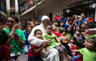 Pope Francis met with street children during his visit to the Philippines on January 16, 2015.   ANSA/L'Osservatore Romano.