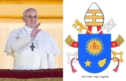 Pope Francis, his coat of arms and motto. CNA file photo.?w=200&h=150