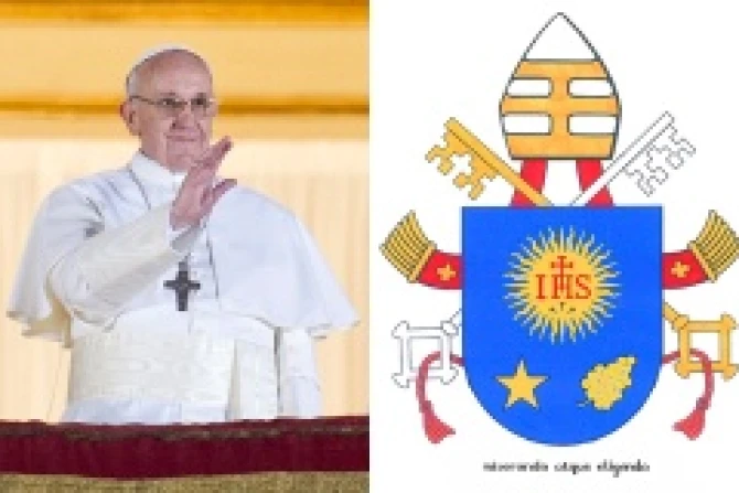 Pope Francis new coat of arms Courtesy of the Vatican Press Office CNA US Catholic News 3 18 13