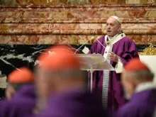 Pope Francis says Ash Wednesday Mass in St. Peter's Basilica Feb. 17, 2021. Credit: Vatican Media.
