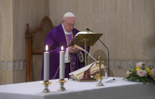 Pope Francis offers Mass in Casa Santa Marta.   Vatican Media.