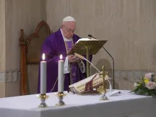 Pope Francis offers Mass in Casa Santa Marta. 
