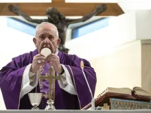 Pope Francis offers Mass in Casa Santa Marta March 10, 2020. 