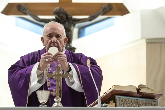 Pope Francis offers Mass in Casa Santa Marta March 10 2020 Credit Vatican Media